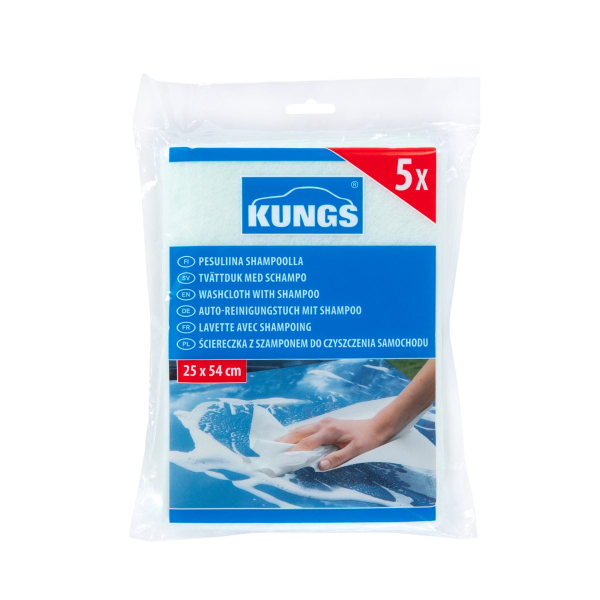 Kungs auton pesuliina shampoolla (5 kpl)